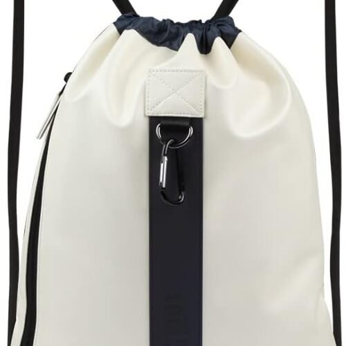 Drawstring Beach Backpack with Reflective Strip and Front Pocket