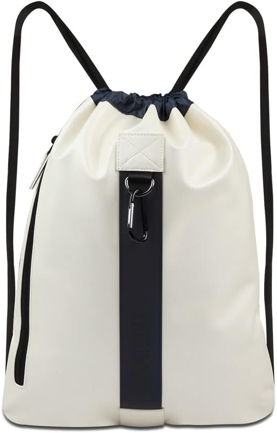 Drawstring Beach Backpack with Reflective Strip and Front Pocket