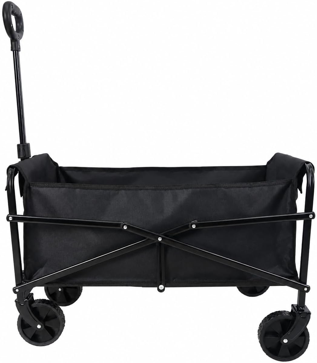 Beach Wagon with Foldable Pull Handle and High Density Polyester Bed
