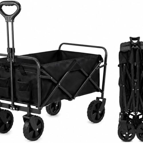 Compact Beach Wagon with Water Repellent Polyester Cargo Bed