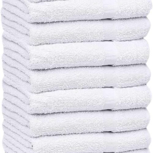 White Cotton Blend Beach Hand Towels for Gym and Travel