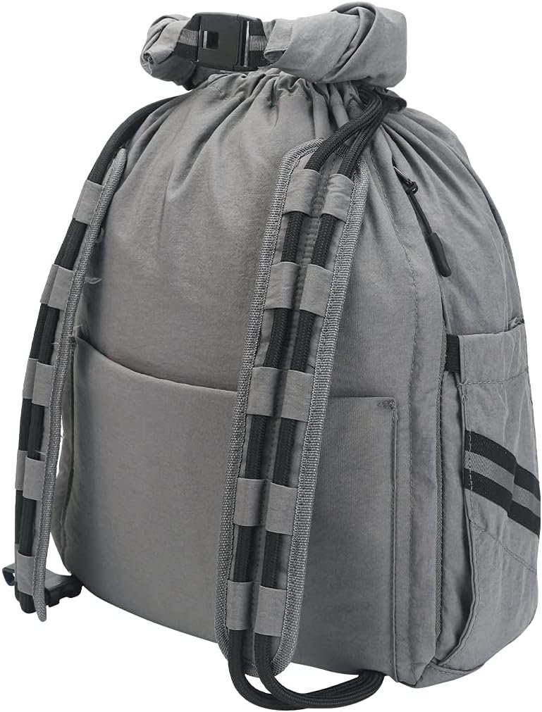 Water Resistant Drawstring Beach Bag with Anti Theft Zipper Pockets