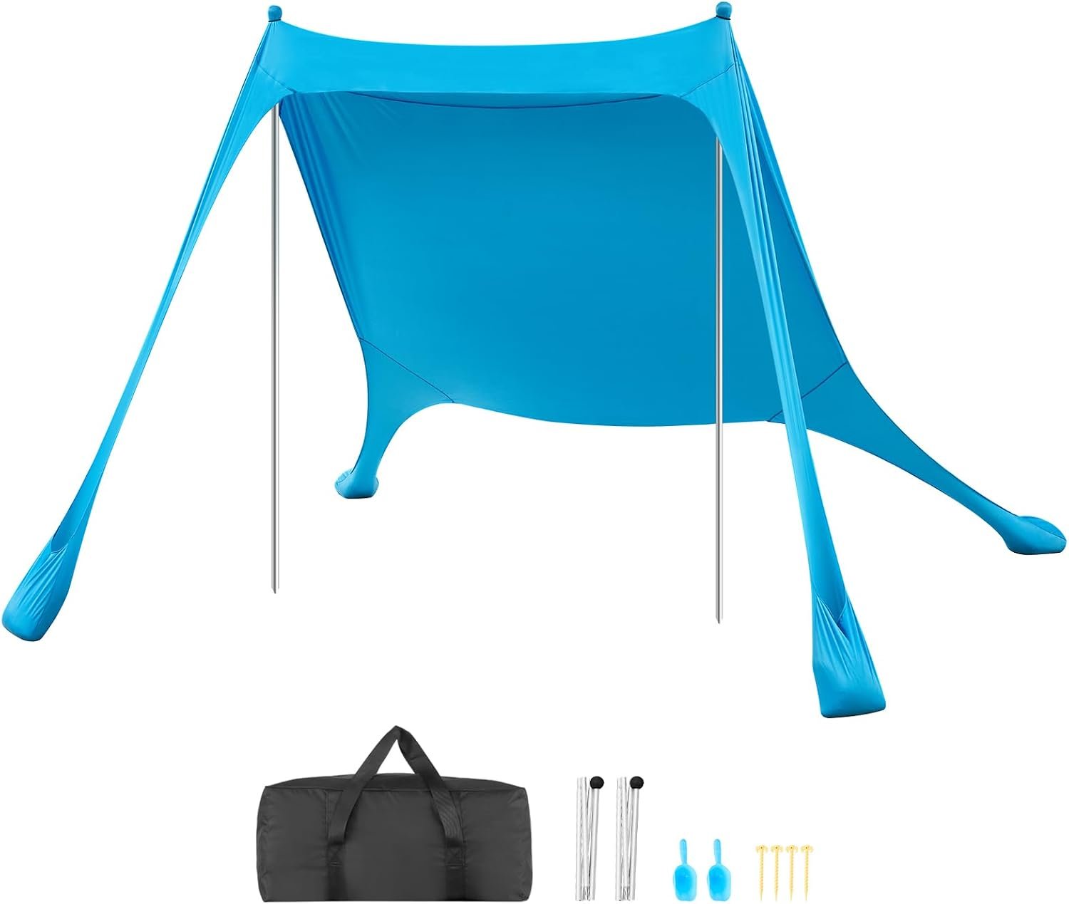 Lycra Beach Sun Shelter with Sandbag Anchors and Adjustable Shade