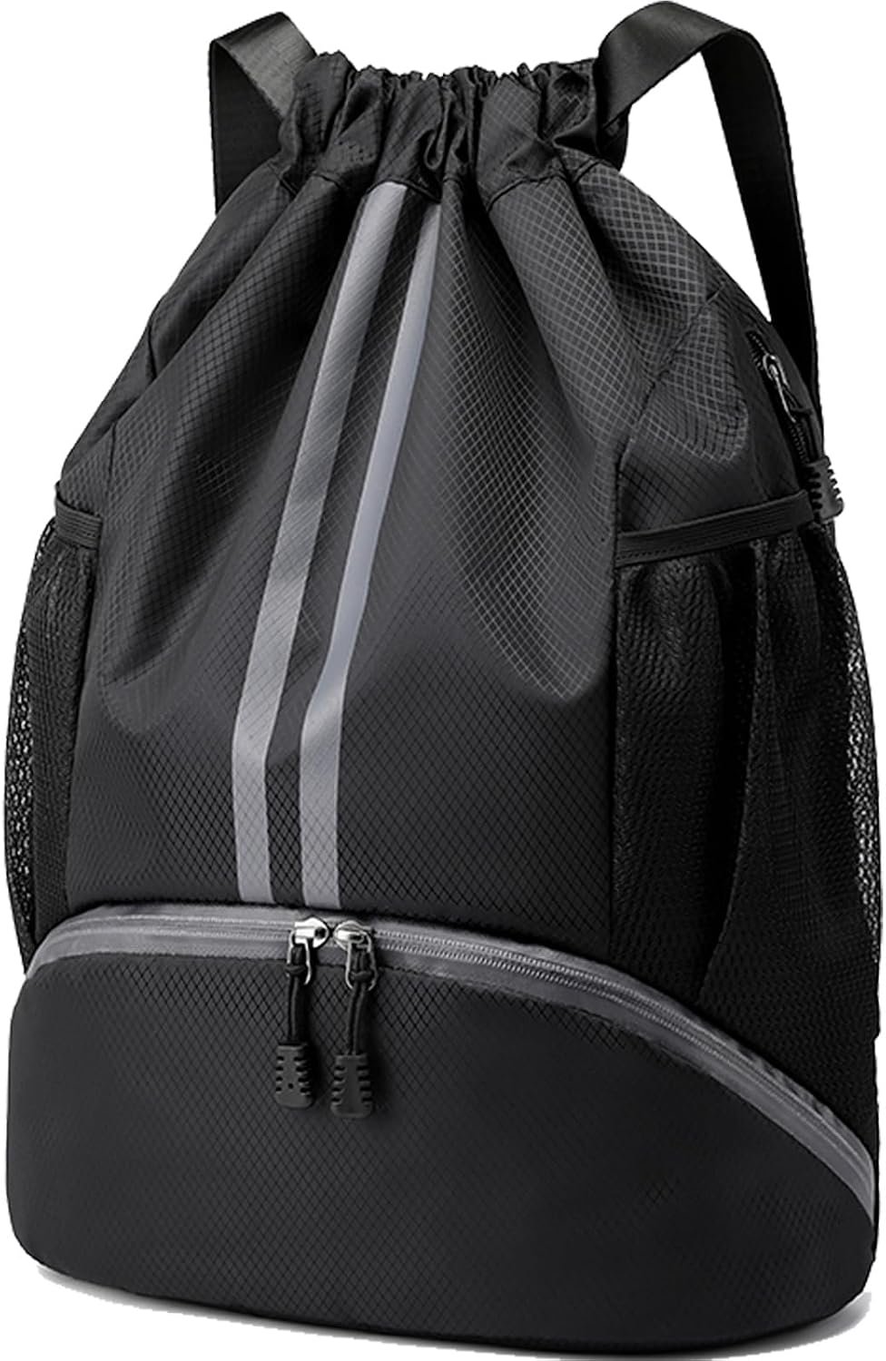 Water Resistant Drawstring Beach Backpack with Shoe Compartment