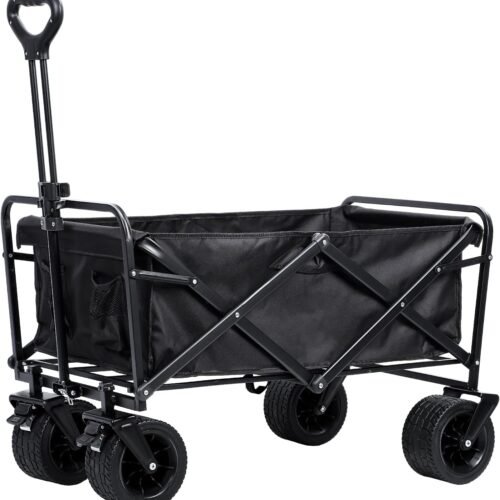 Beach Wagon with Locking Wheels and Oxford Cloth Cargo Bed