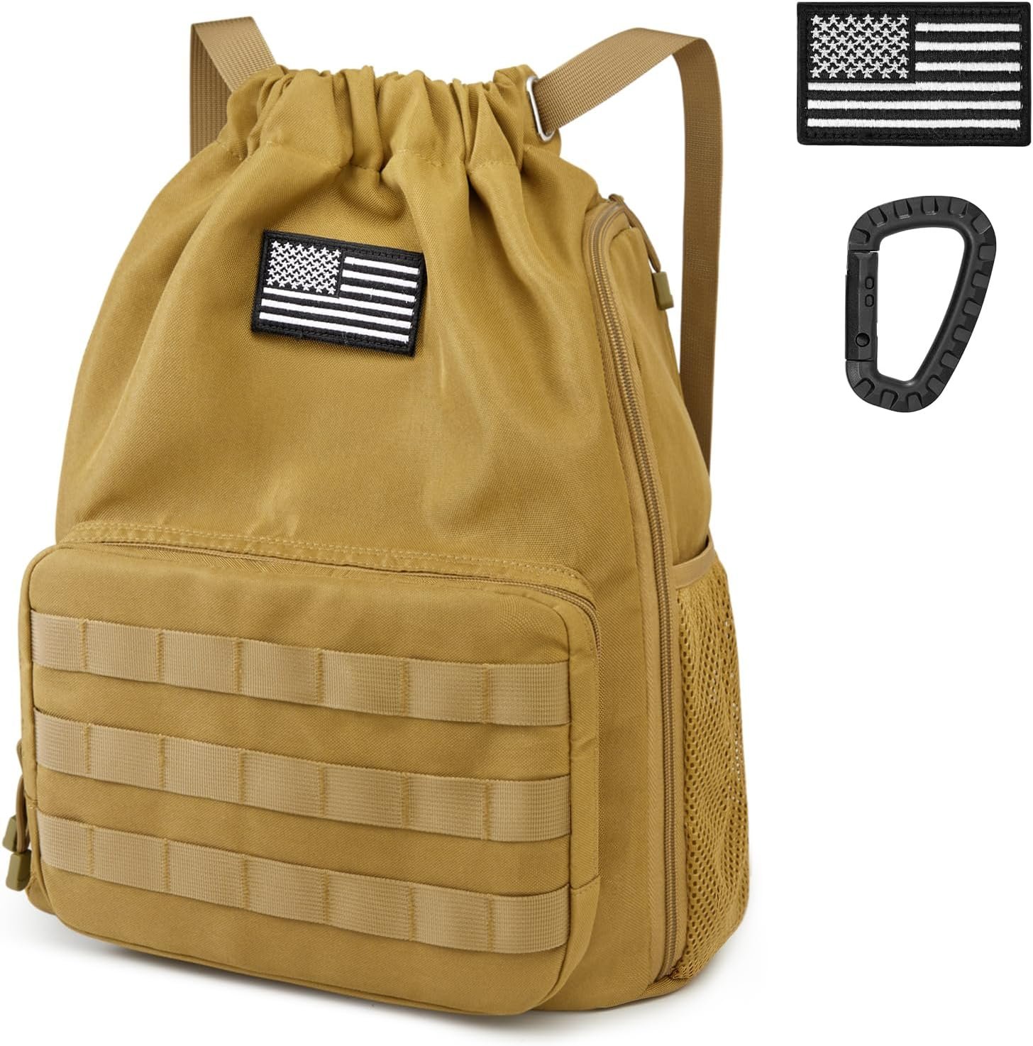 Drawstring Beach Backpack with Water Resistant Shoe Compartment