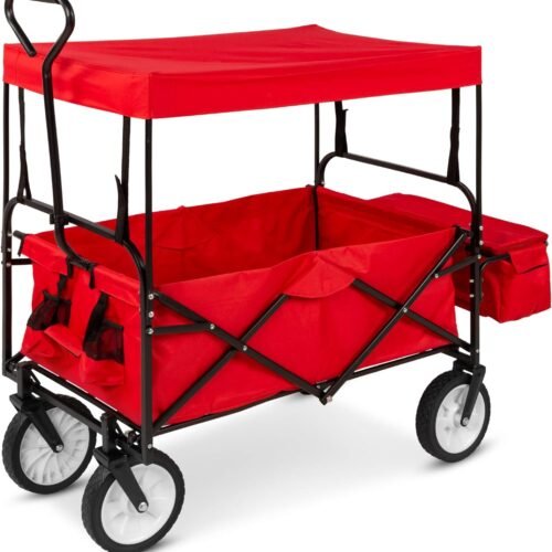 Beach Wagon with Detachable Canopy and Water Resistant Canopy Fabric