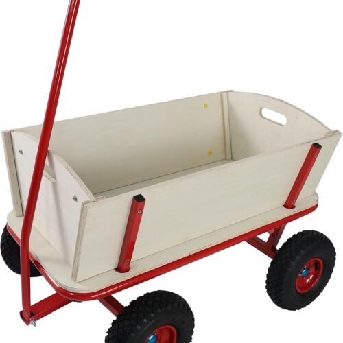 Wooden Panel Beach Wagon with All Terrain Wheels