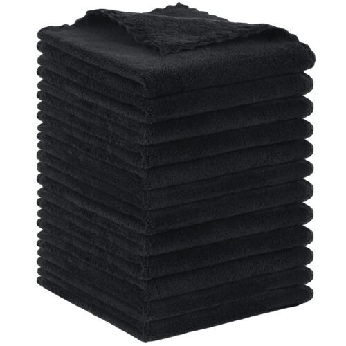 Black Microfiber Beach Face Towels for Makeup Removal