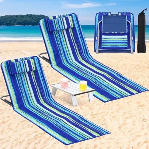 Adjustable Lounger Set With Portable Folding Table