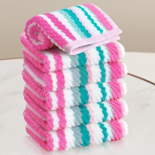 Striped Cotton Beach Washcloths for Home and Travel