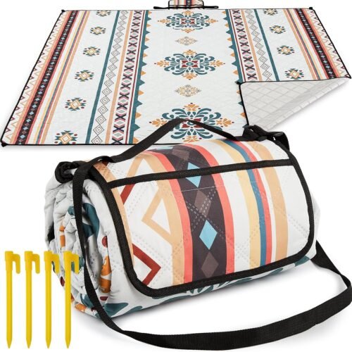 Waterproof Beach Blanket with Corner Stakes