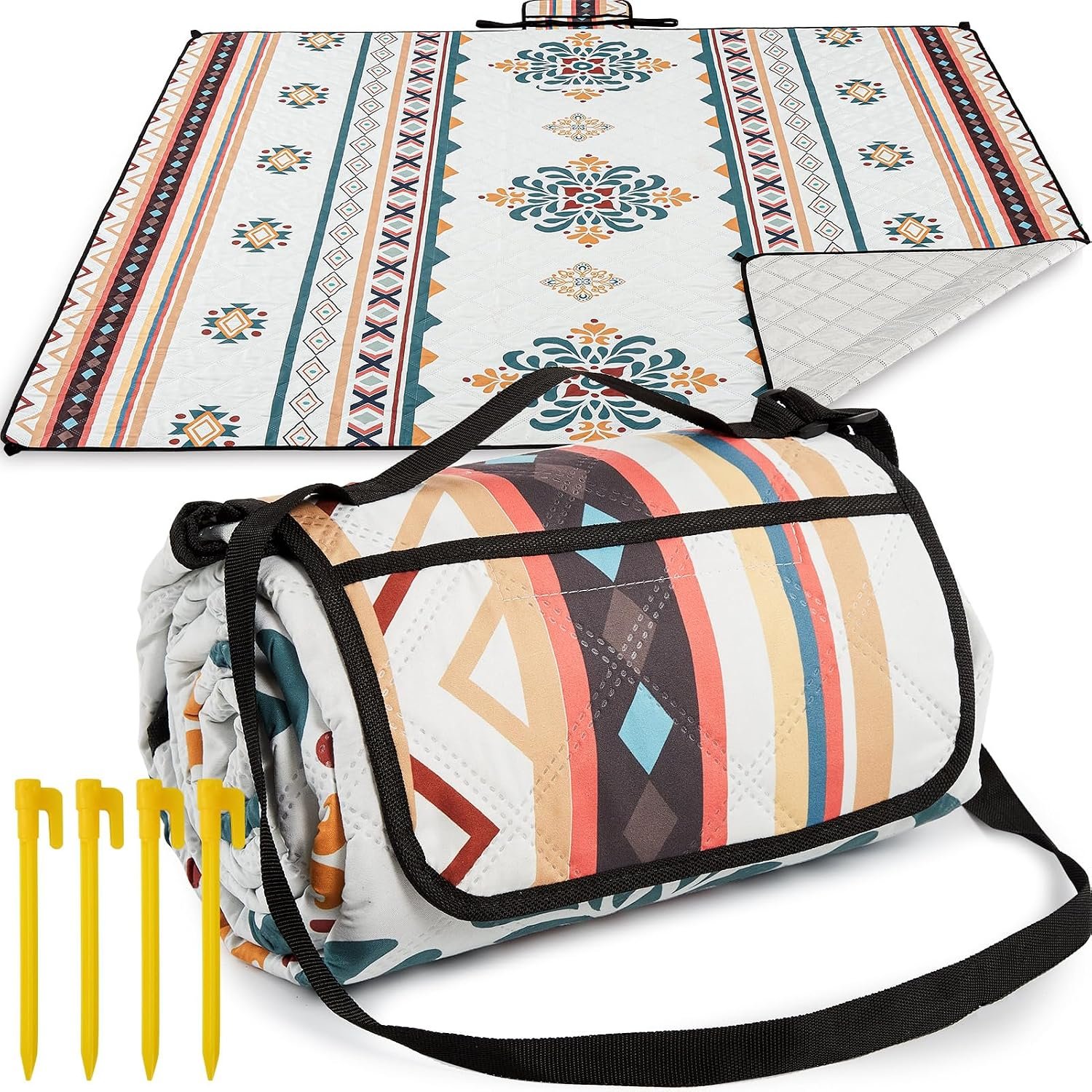 Waterproof Beach Blanket with Corner Stakes