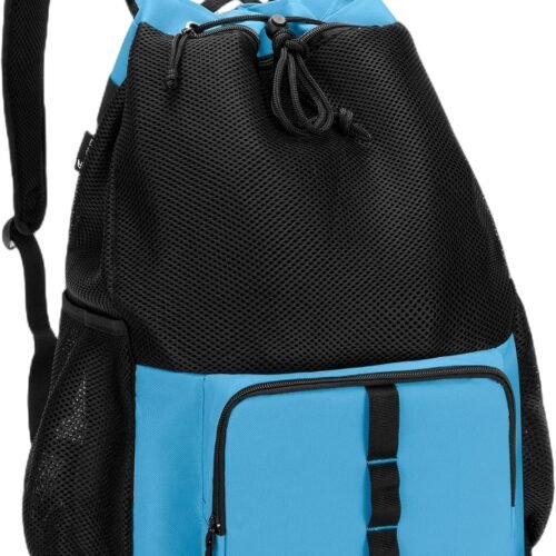 Mesh Beach Bag with Drawstring and Sand Release Zipper