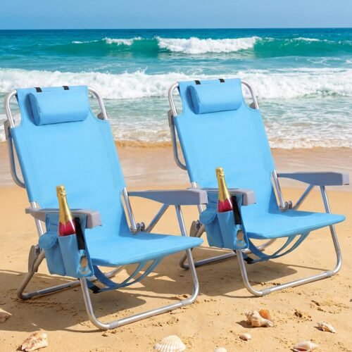 5-Position Adjustable Backpack-Style Folding Chair With Lay-Flat Capability