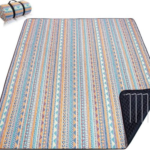 Boho Beach Blanket with Waterproof Base