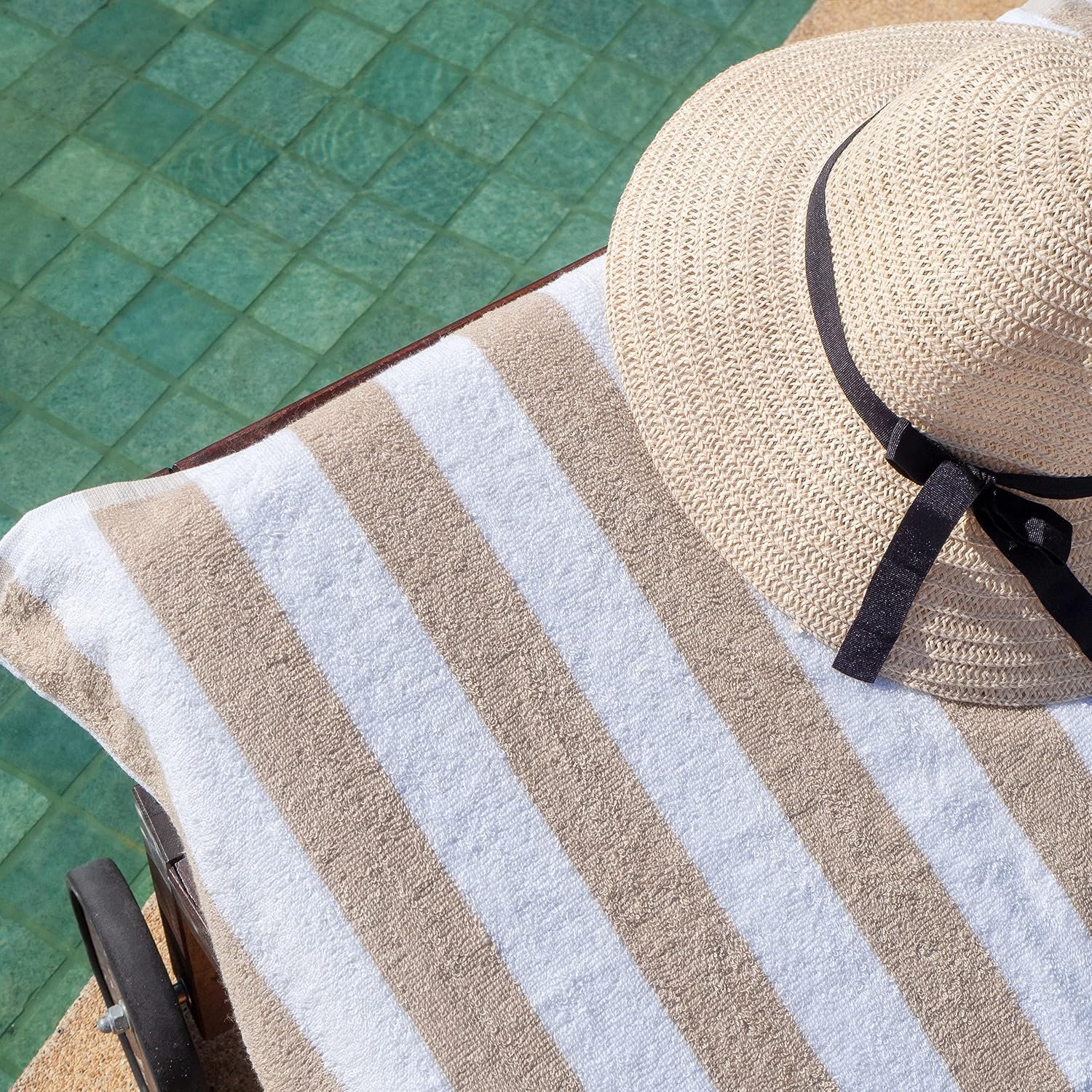 Oversized Striped Beach Towels with Soft Cotton Terry